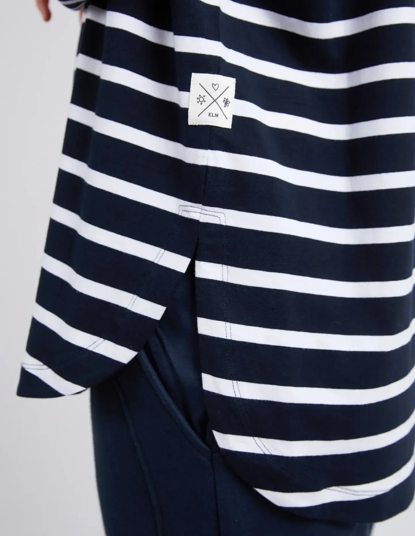 Tully Stripe Long Sleeve Tee - Dark Sapphire/White