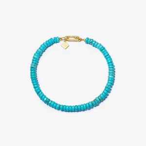 TURQUOISE CANDY BEADS ANKLET