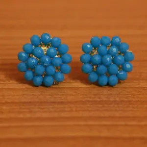 Turquoise swarovski crystal studs