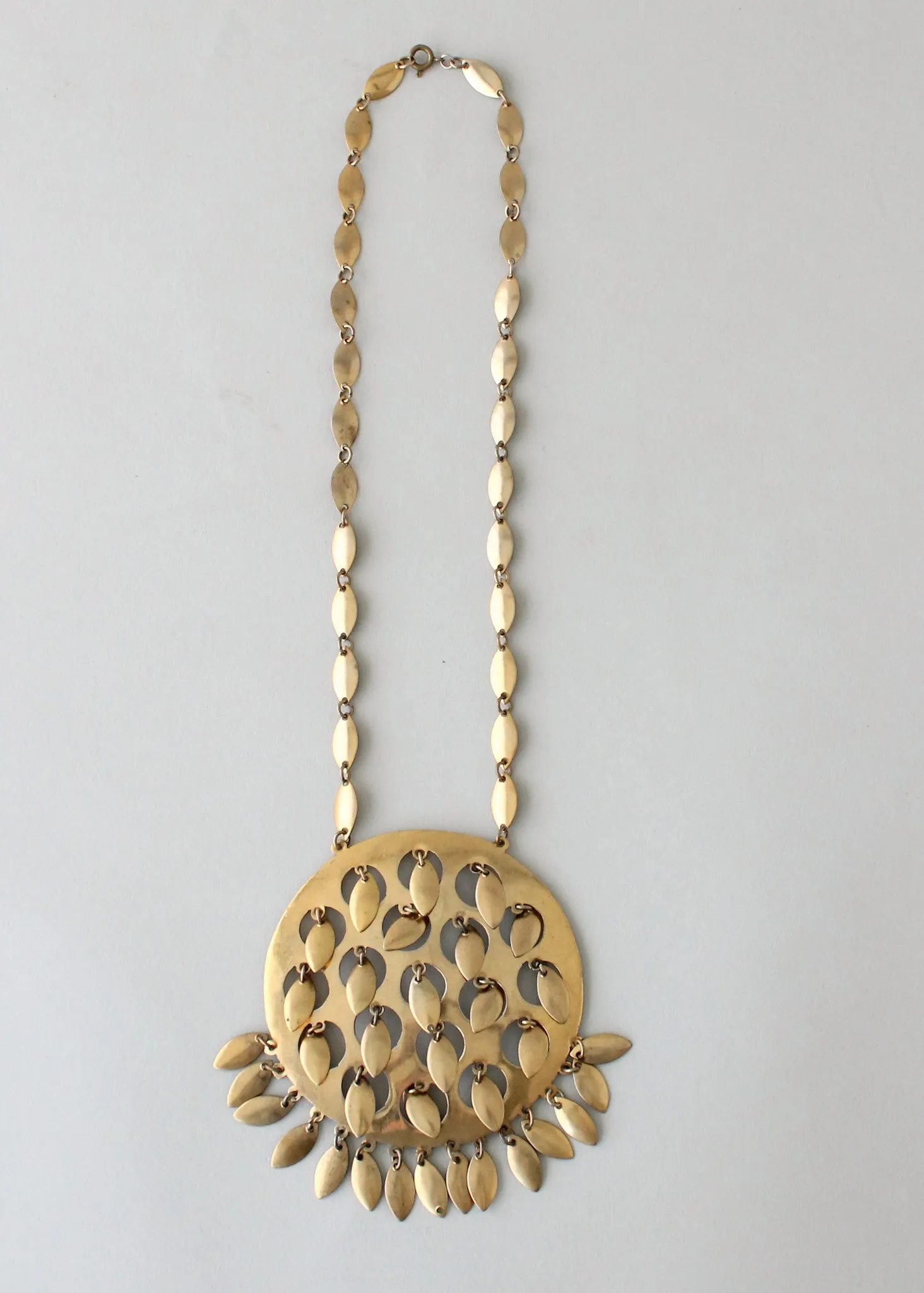Vintage 1970s Fluttering Disc Statement Necklace