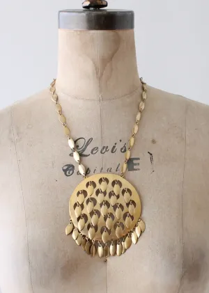 Vintage 1970s Fluttering Disc Statement Necklace