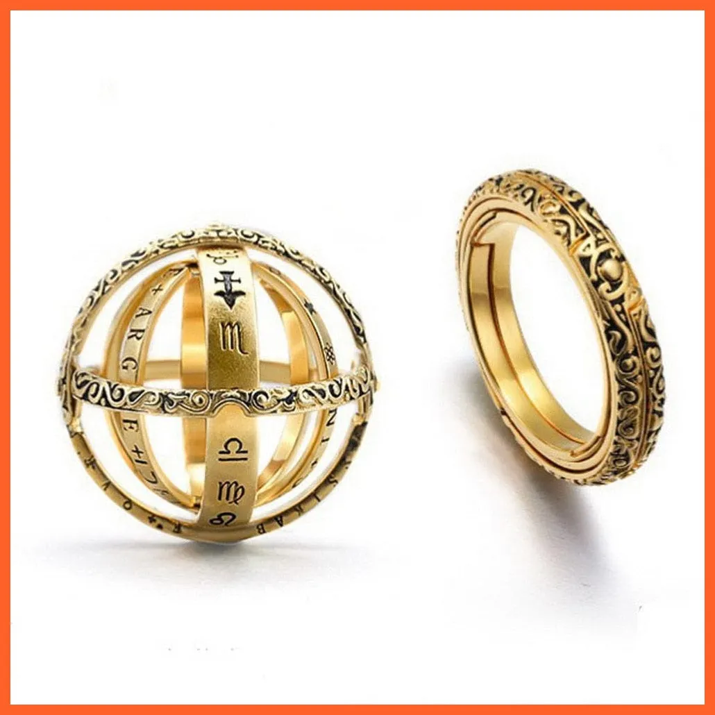 Vintage Astronomical Ball Rings For Women Men | Creative Complex Rotating Cosmic Finger Ring