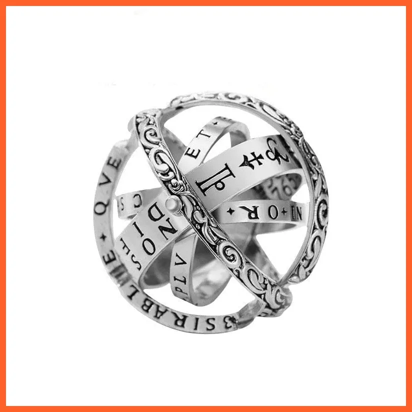 Vintage Astronomical Ball Rings For Women Men | Creative Complex Rotating Cosmic Finger Ring