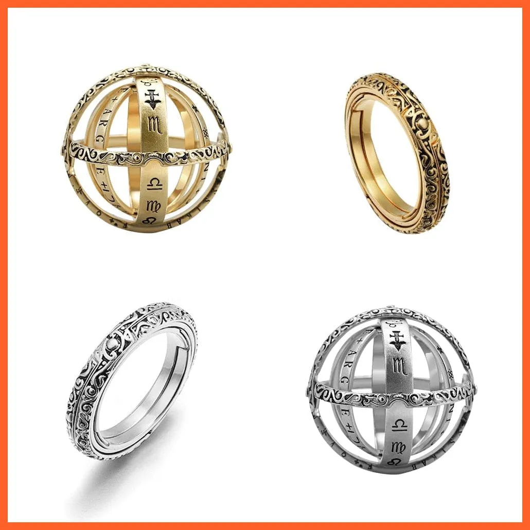Vintage Astronomical Ball Rings For Women Men | Creative Complex Rotating Cosmic Finger Ring