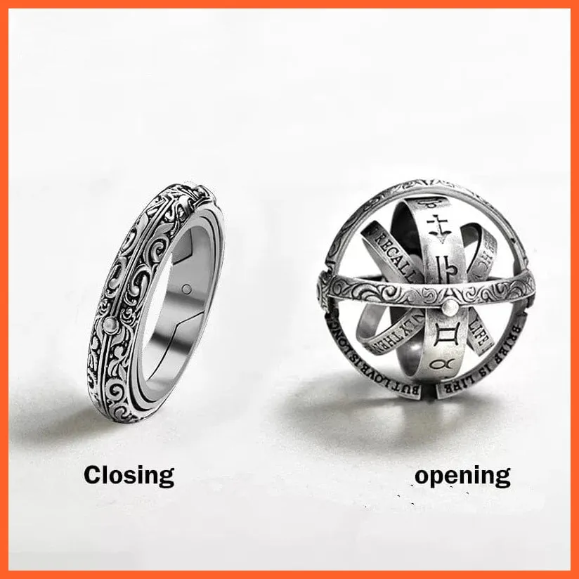 Vintage Astronomical Ball Rings For Women Men | Creative Complex Rotating Cosmic Finger Ring