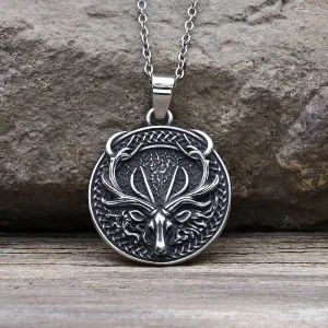Vintage Elk Stainless Steel Pendant