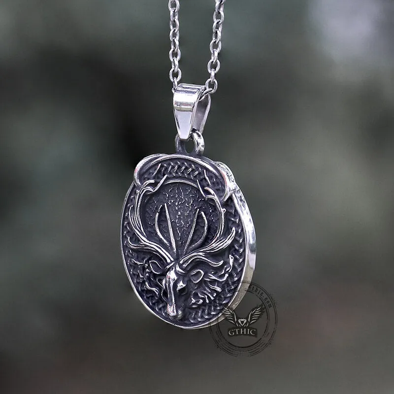 Vintage Elk Stainless Steel Pendant