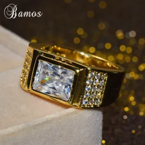 Vintage Gold Color Luxury Cubic Zirconia Cocktail Ring
