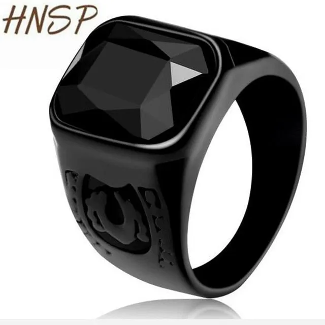 Vintage Red Stone Crystal Black Finger Rings