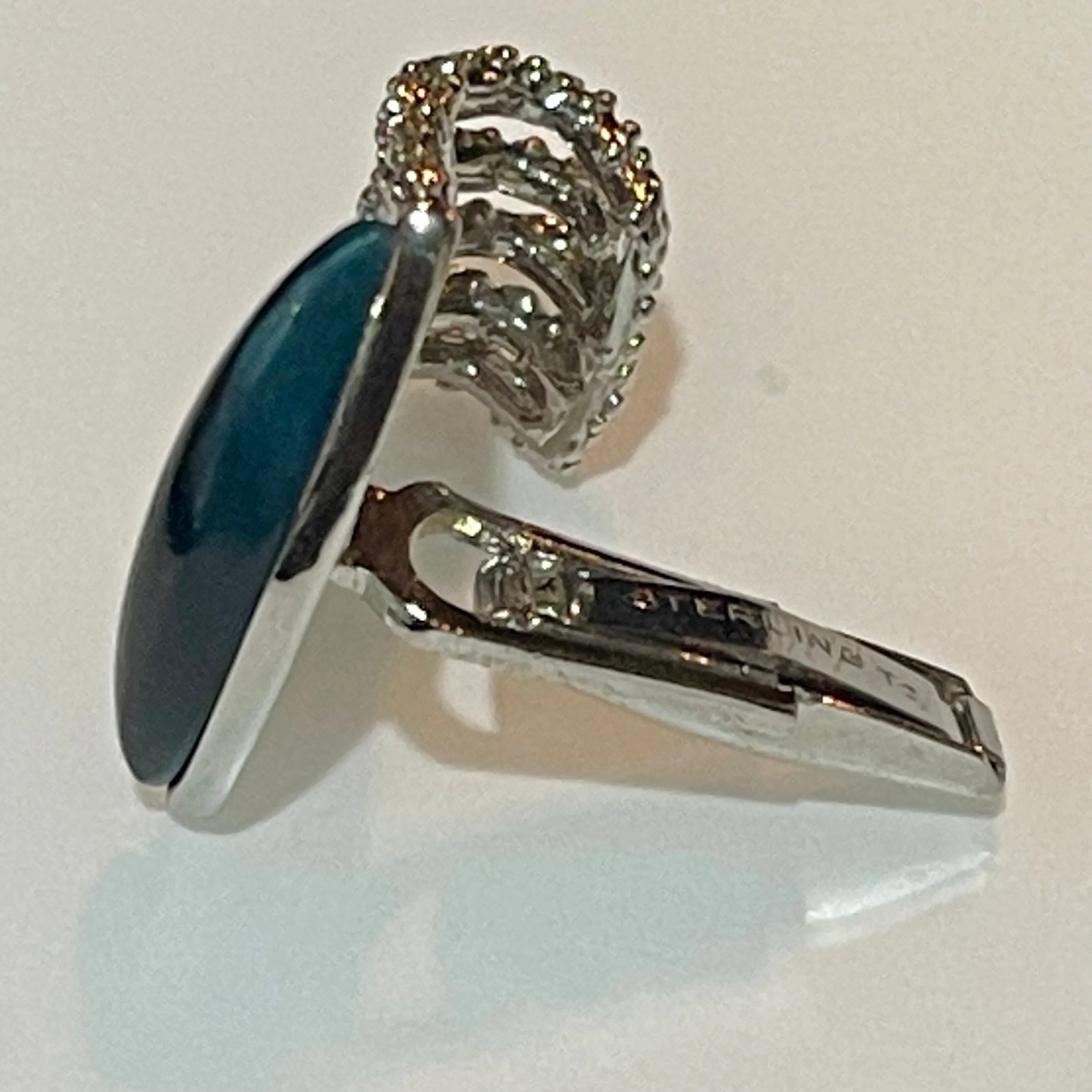 Vintage Sterling Silver Star Sapphire Cuff Links