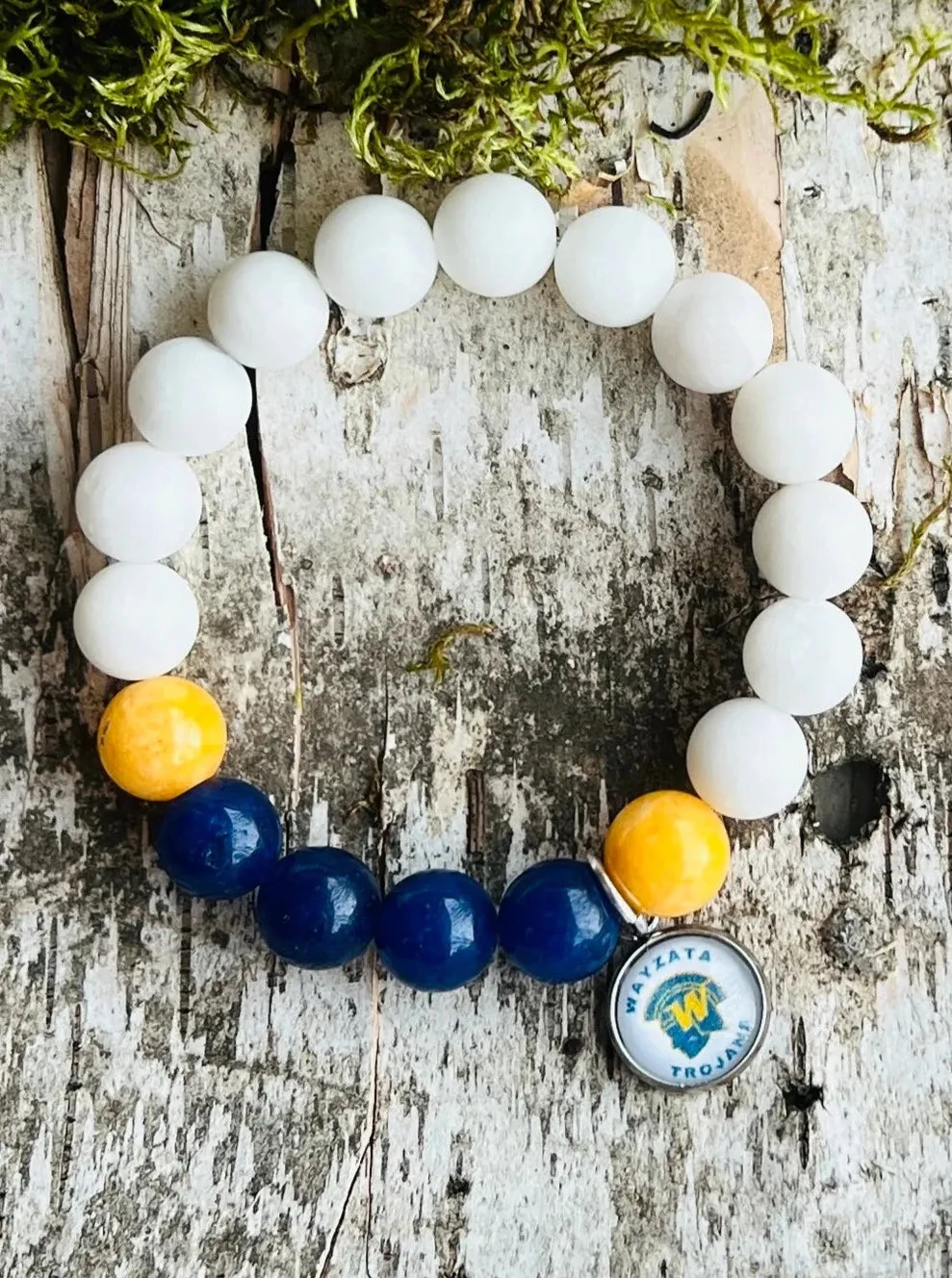 Wayzata Trojans School Spirit Bracelet [Away]