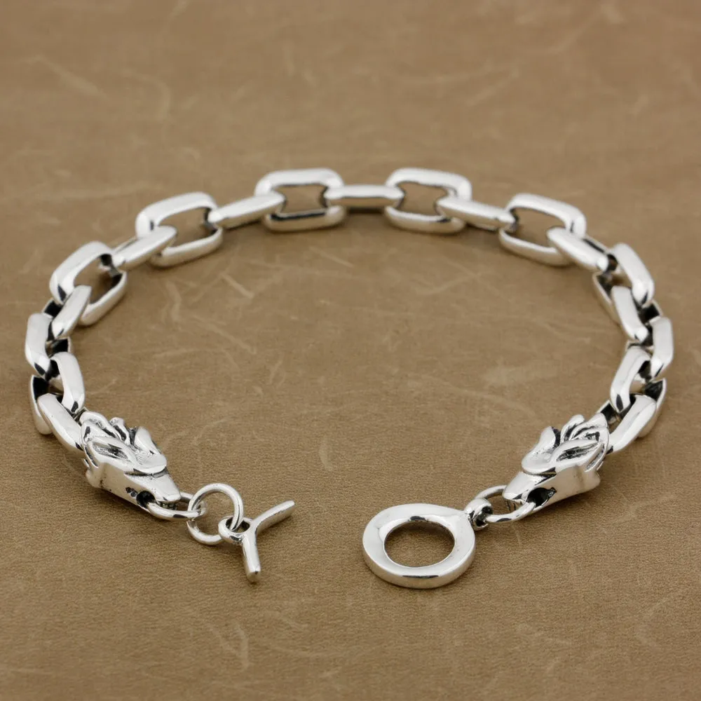 Wild Wolves The Nevermore Gothic S925 Vintage Silver Bracelet