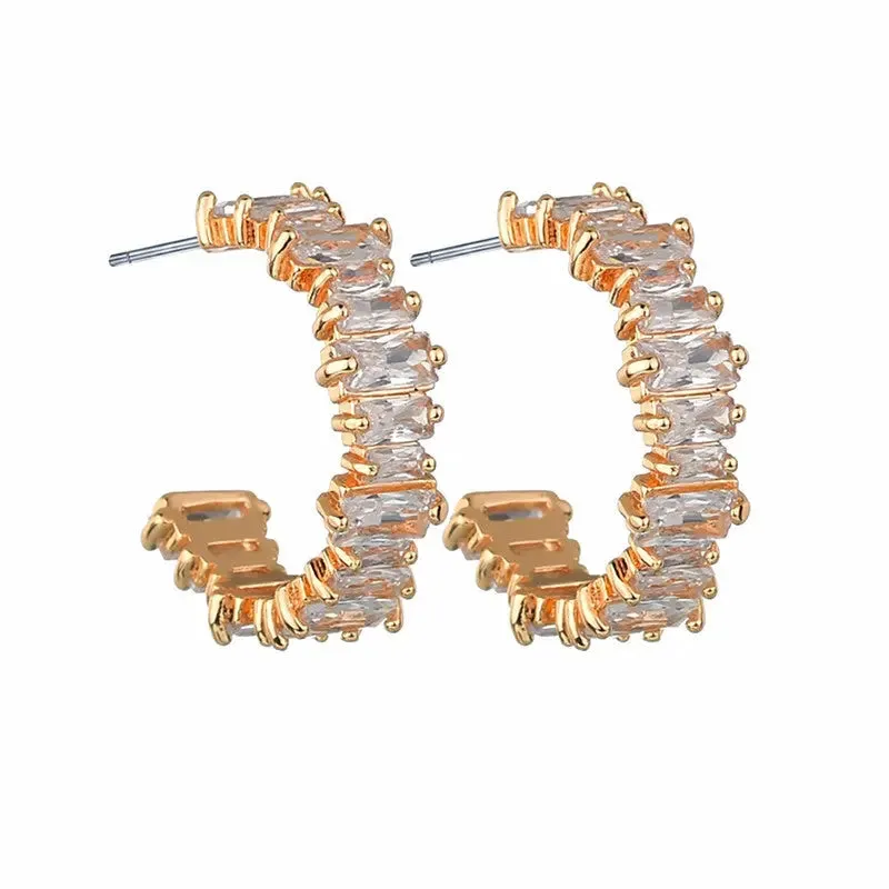 Zircon Geometric Earrings - Glam Rectangles